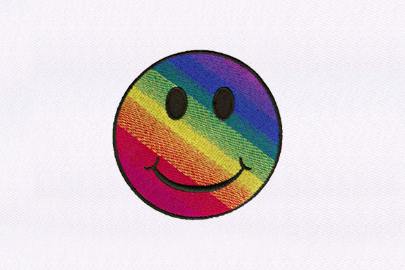 Colorful Smiling Emoji Design for Seasonal Embroidery