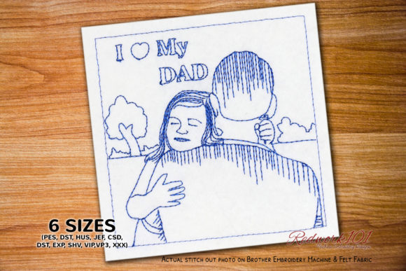 I Love My Dad Girl Redwork Review