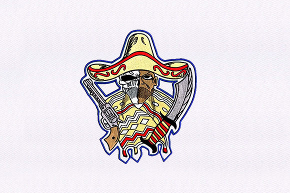 Mexican Man and Skull Embroidery Design Review