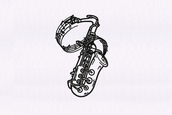 Playing Saxophone Design for Your Embroidery Shop