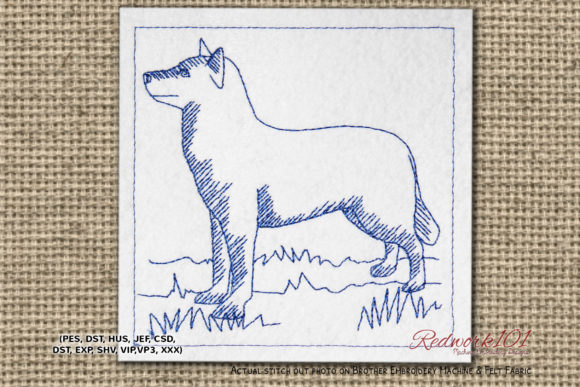Siberian Husky Lineart Embroidery Design Review